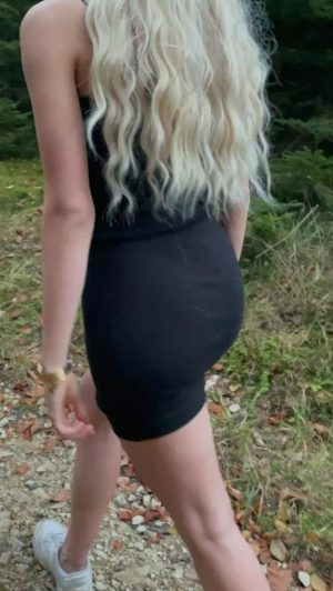 Got A Little Horny During My Little Hike… Hope You Like How I Get My Teen Tits Out Of The Dress And Play With Them… I Think A Forest Ranger Saw Me