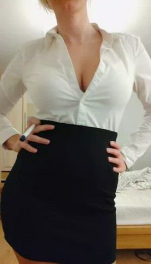 Have You Been A Bad Student? Punishment = You Have To Cum All Over These Big Natural Tits 😈