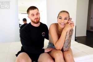 Stunning, Tattooed Blonde Is Fucking Her Lover And Moaning